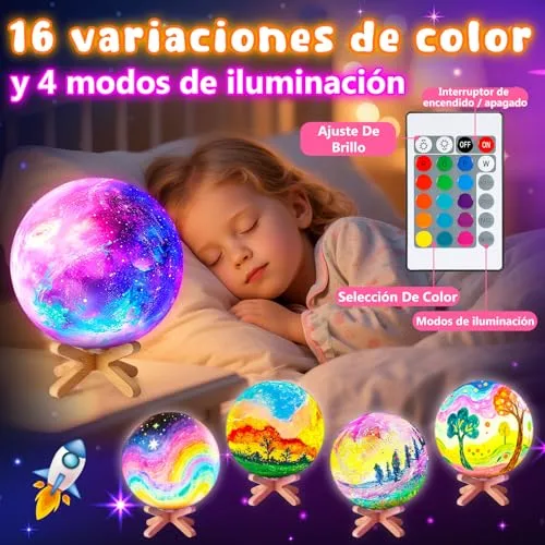 Toyzey ▫️ Conjunto de Artesanato: Pintura com Lâmpada, Pintura 3D com Luz Noturna, Lâmpada de Lua DIY, Conjunto Criativo para Crianças, Presente de Aniversário, Conjunto de Artesanato para Meninas dos 6 aos 12 anos 3