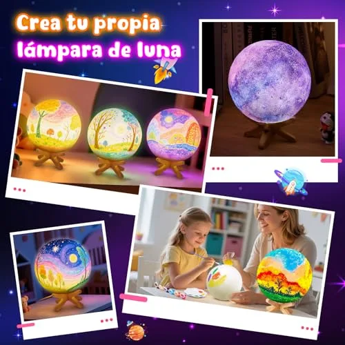 Toyzey ▫️ Conjunto de Artesanato: Pintura com Lâmpada, Pintura 3D com Luz Noturna, Lâmpada de Lua DIY, Conjunto Criativo para Crianças, Presente de Aniversário, Conjunto de Artesanato para Meninas dos 6 aos 12 anos 4