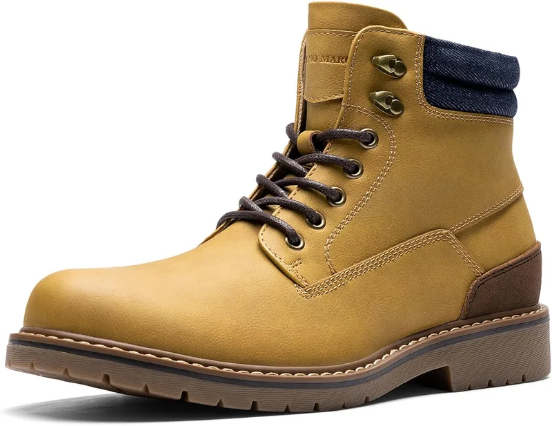 Bruno Marc ▫️ Botas de inverno para Homem Forradas a Malha Forradas a Malha para Homem Chukka Botas Casuais para Homem Botas de Vestir com Sola Antiderrapante
