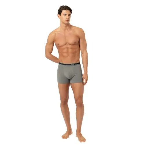 FILA ▫️ Cuecas Boxer de Algodão para Homem, Roupa Interior Masculina, Elásticas, Tecido Respirável (Conjunto de 4) 2