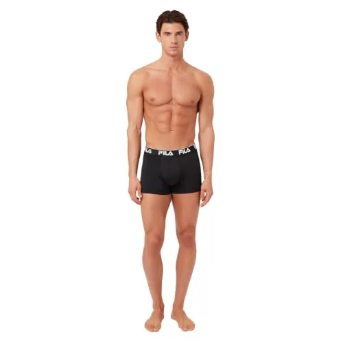 FILA ▫️ Cuecas Boxer de Algodão para Homem, Roupa Interior Masculina, Elásticas, Tecido Respirável (Conjunto de 4) 4