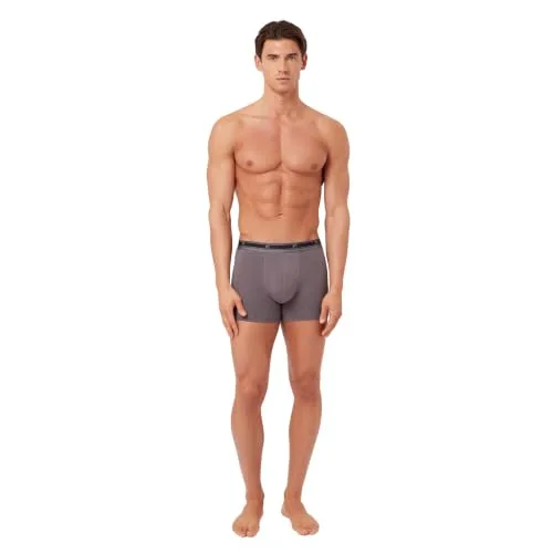 FILA ▫️ Cuecas Boxer de Algodão para Homem, Roupa Interior Masculina, Elásticas, Tecido Respirável (Conjunto de 4) 5