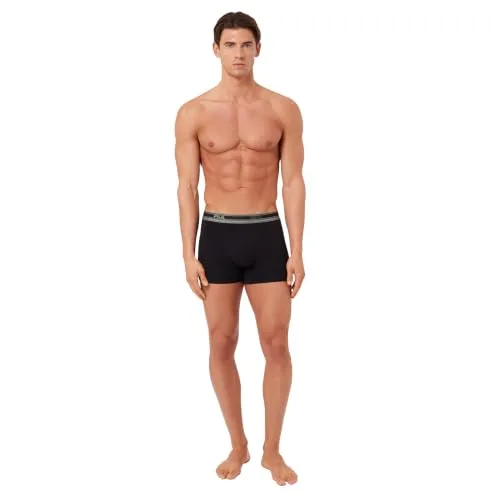 FILA ▫️ Cuecas Boxer de Algodão para Homem, Roupa Interior Masculina, Elásticas, Tecido Respirável (Conjunto de 4) 6