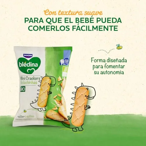 Blédina ▫️ Bolachas BIO, Pacotes de bolachas saudáveis para crianças. Mini-bolachas sem açúcares adicionados. A partir dos 10 meses, embalagem de 8 x 30 g 5