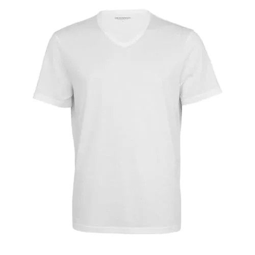 Emporio Armani ▫️ Conjunto de 2 camisolas de algodão puro com decote em V para homem, cor branca, tamanho S 2