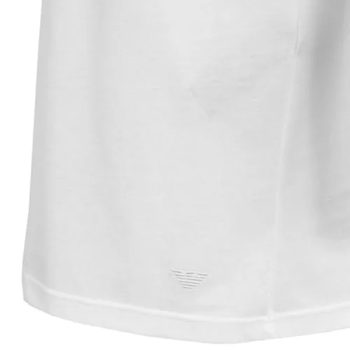 Emporio Armani ▫️ Conjunto de 2 camisolas de algodão puro com decote em V para homem, cor branca, tamanho S 3