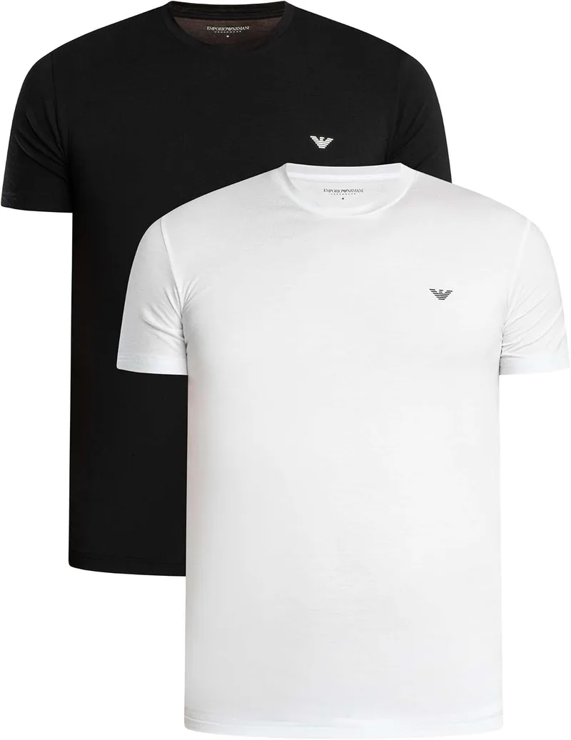 Emporio Armani ▫️ Conjunto de 2 T-shirts de gola redonda para homem (Conjunto de 2)