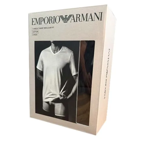 Emporio Armani ▫️ Conjunto de 2 T-shirts com decote em V para homem 3