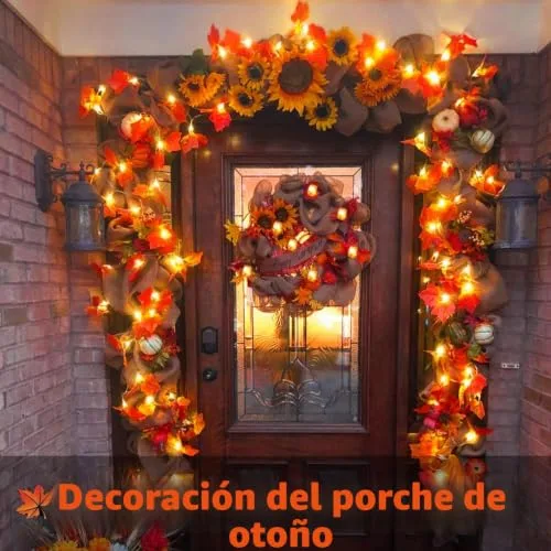 A.bigwhale ▫️ Guirlanda decorativa de outono, guirlandas com 20 luzes LED e temporizador, guirlanda de luzes com folhas luminosas, guirlanda de luzes a pilhas para festas, casamentos, Dia de Ação de Graças e decoração de Halloween 7