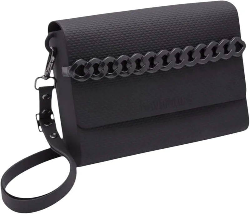 Havaianas ▫️ Casual Bag, Bolsa de silicone com corrente, elegante, com alça ajustável e fecho de segurança, resistente à água, para mulher