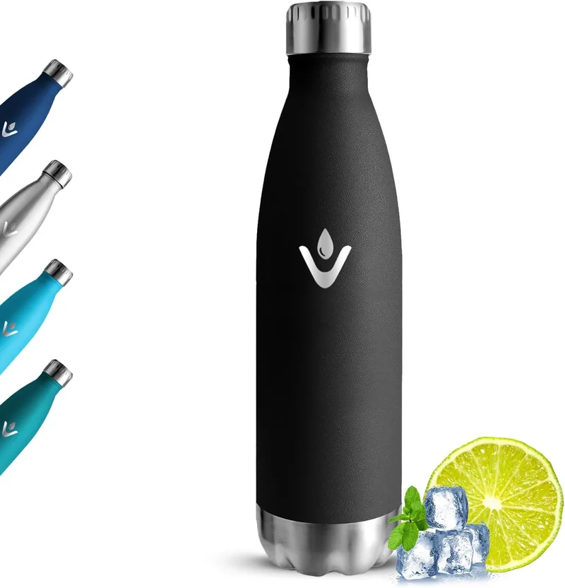 Grsta ▫️ Garrafa de água em aço inoxidável, garrafa térmica de 500 ml sem BPA, mantém o calor durante 12 horas e o frio durante 24 horas, à prova de fugas, garrafa térmica reutilizável para crianças, bicicleta e caminhadas