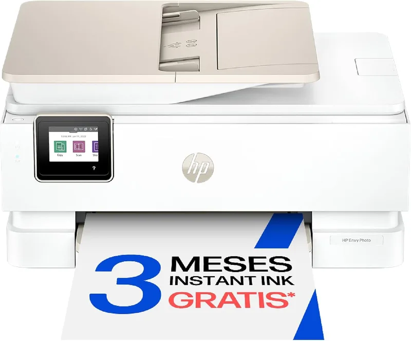 HP ▫️ Envy Photo 7930, impressora multifunções a jato de tinta A4 a cores, Wi-Fi de banda dupla, impressão automática frente e verso, alimentador automático de documentos (ADF) para 35 folhas, tabuleiro para fotografias, 3 meses de Instant Ink