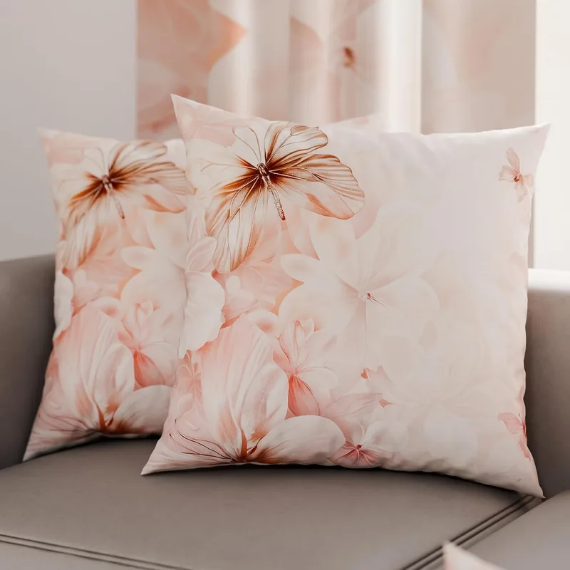 PETTI ARTIGIANI ITALIANI ▫️ Par de fronhas 80x80 cm, Par de capas de almofada com motivos florais, 100% microfibra hipoalergénica, Conjunto de 2, Fabricado em Itália