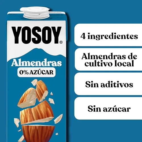 YOSOY ▫️ Bebida Vegetal de Amêndoas Sem Açúcar, embalagem de 6 x 1 L 5
