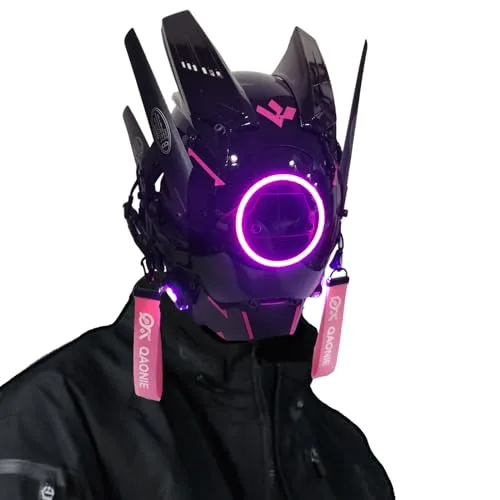 JOIN DAN ▫️ Máscara Punk para Adultos, Máscara LED para Cosplay de Halloween, Presente para Festas, Máscaras para Fatos de Homens e Mulheres 3