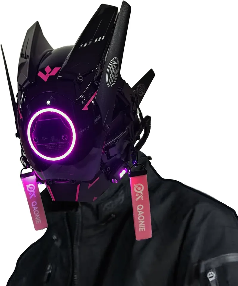 JOIN DAN ▫️ Máscara Punk para Adultos, Máscara LED para Cosplay de Halloween, Presente para Festas, Máscaras para Fatos de Homens e Mulheres
