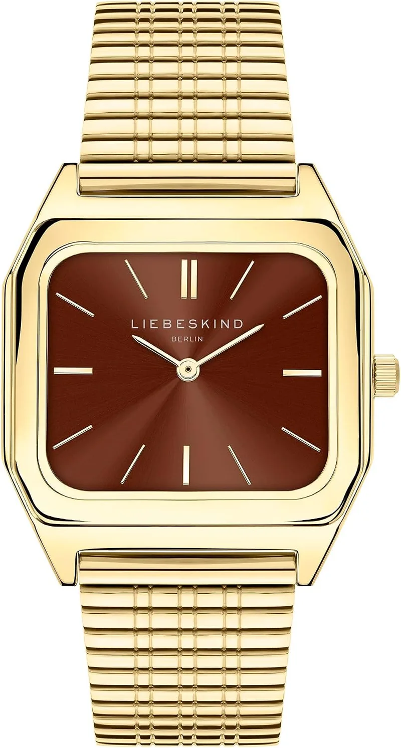 LIEBESKIND ▫️ Relógio de pulso Berlin para mulher – Relógio retangular de quartzo, 34 x 33 mm – Bracelete em aço inoxidável – Resistente à água até 3 ATM – Intemporal e moderno
