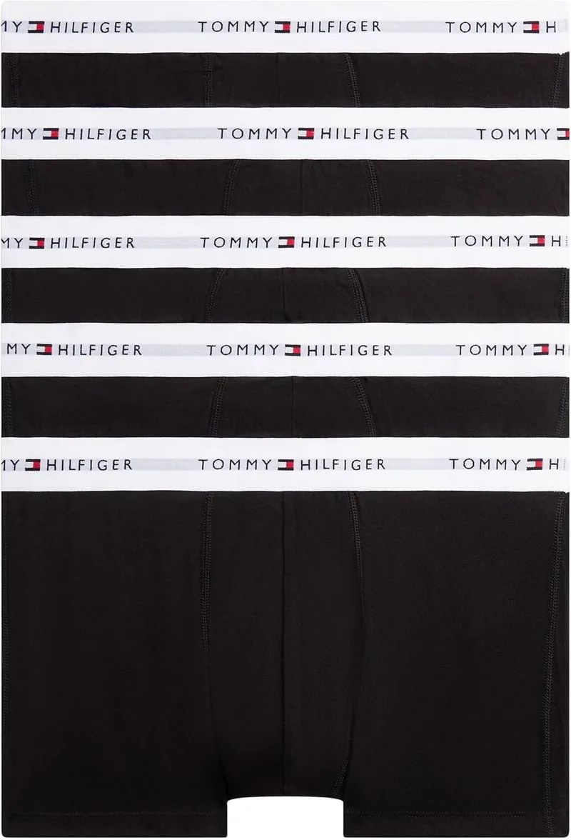 Tommy Hilfiger ▫️ Conjunto de 5 cuecas boxer para homem, em algodão elástico