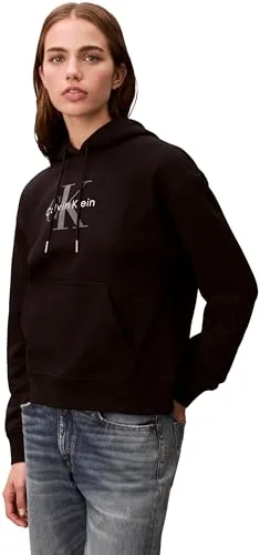 Calvin Klein ▫️ LS Monologo French Terry Po Hood Lv047e221g Outras camisas para mulher (conjunto de 1) 4