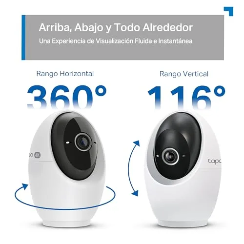 Tapo ▫️ C260 - Câmara de vigilância Wi-Fi para interiores com visão de 360º, 4K 8 MP, deteção por IA 4