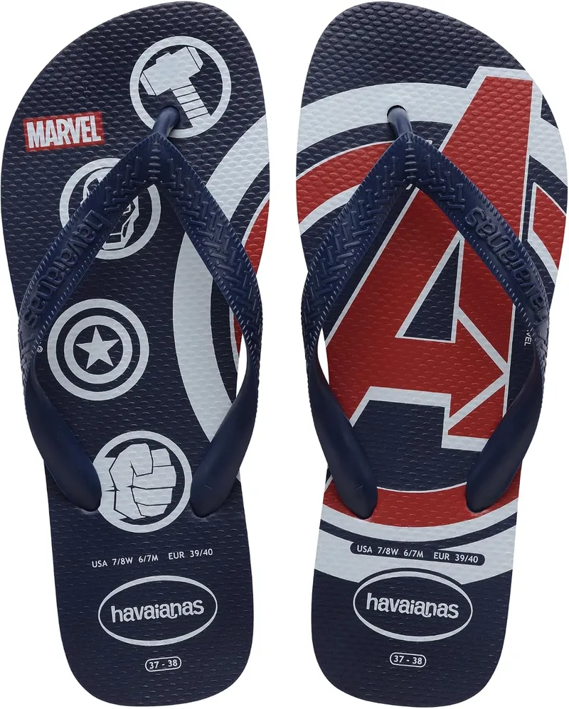 Havaianas ▫️ Top Marvel Logomania Chinelos Unissexo para Adultos