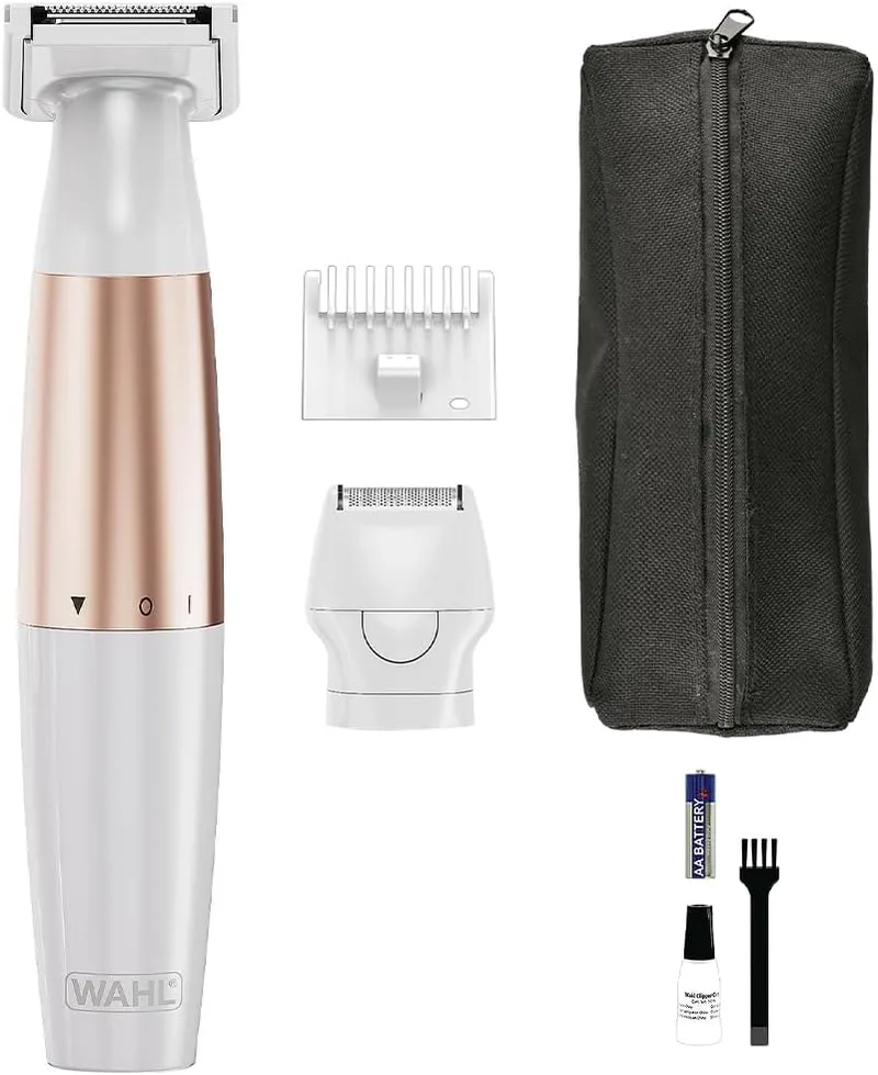 Wahl ▫️ Trim & Shave, aparador para mulheres, máquina de barbear para mulheres, depilação, zona do biquíni e axilas, corte suave, corte personalizado, cuidados versáteis, sem fios, ideal para viagens, branco