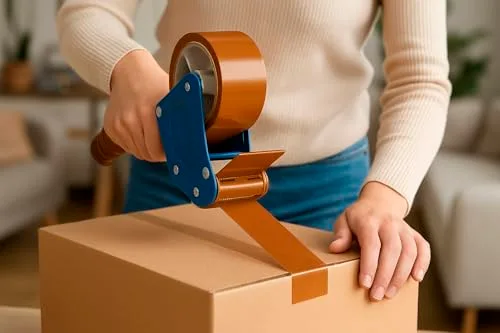 ONPACK ▫️ Fita Adesiva Castanha Universal 48 mm x 60 metros - Embalagem de 6 unidades - Fita para embalar caixas de cartão, selo para caixas de mudança, armazenamento, envios e transporte 2