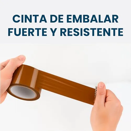 ONPACK ▫️ Fita Adesiva Castanha Universal 48 mm x 60 metros - Embalagem de 6 unidades - Fita para embalar caixas de cartão, selo para caixas de mudança, armazenamento, envios e transporte 4