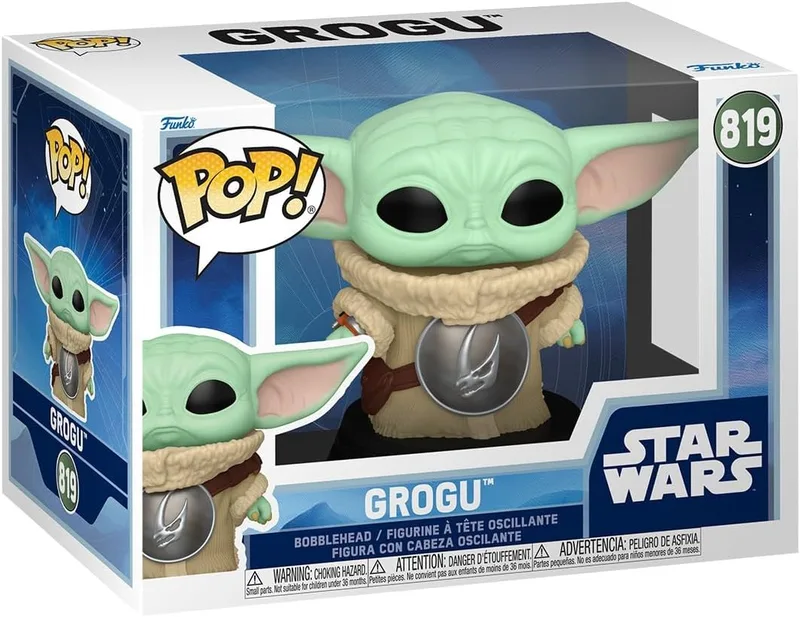 Funko ▫️ Pop! Star Wars: O Mandaloriano e o Grogu - Grogu - Figura de Vinil Colecionável - Ideia para Prenda - Mercadoria Oficial - Brinquedos para Crianças e Adultos - Figuras de Modelo Coleccionáveis