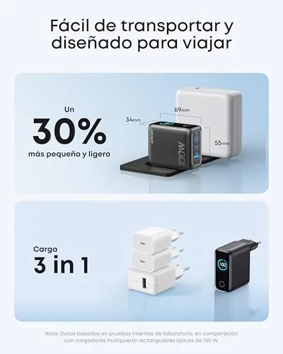 Anker ▫️ Carregador de carregamento rápido USB-C de 100 W com 3 portas GAN 4