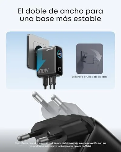 Anker ▫️ Carregador de carregamento rápido USB-C de 100 W com 3 portas GAN 5