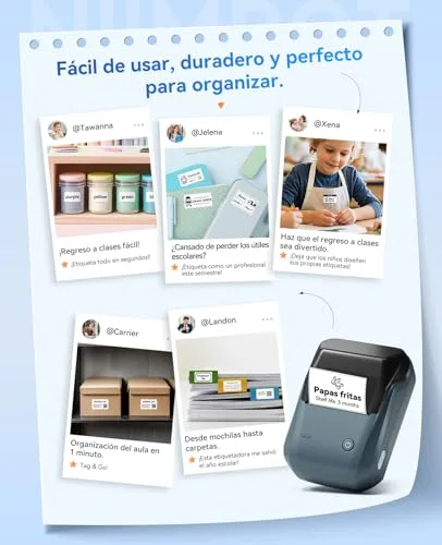 NIIMBOT ▫️ B1 Etiquetadora, Impressora de Etiquetas Autoadesivas (Azul) 5