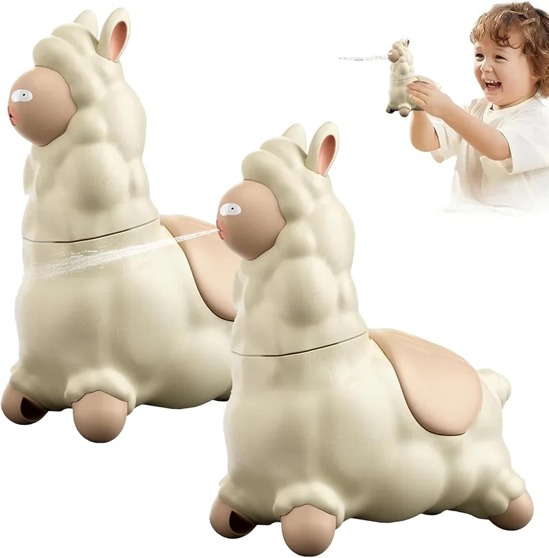 DAZZTIME ▫️ Brinquedos de verão, conjunto de 2 lançadores de água, brinquedo de água com chama, pistolas de água com forma de alpaca, pulverizador de água, para o quintal no verão, praia