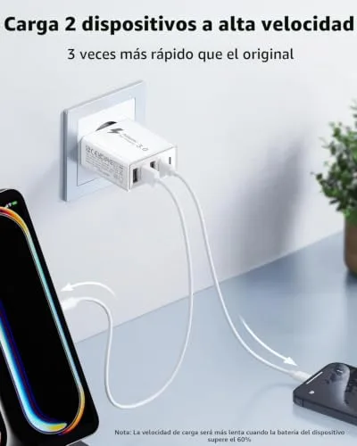 KINPEE ▫️ Carregador USB-C de 50 W, 5 portas – Carregador USB-C com múltiplas tomadas 7