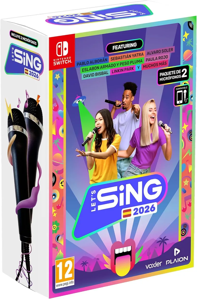 Plaion ▫️ Let's Sing 2026 V.+2 Microfones Interruptor ESP