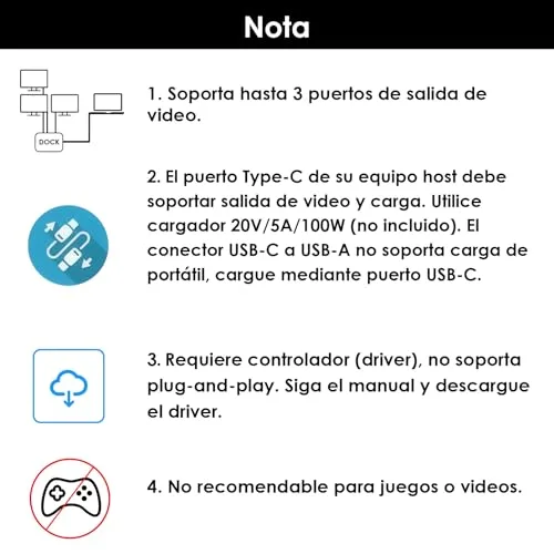 WAVLINK ▫️ Adaptador para três monitores para sistemas macOS M1/M2/M3/M4. Portas Type-C e A, entrada PD de 100 W, 3 portas HDMI e 2 portas DP disponíveis, triplo 4K a 60 Hz, requer controlador SMI e host USB 3.2 Gen 2 4