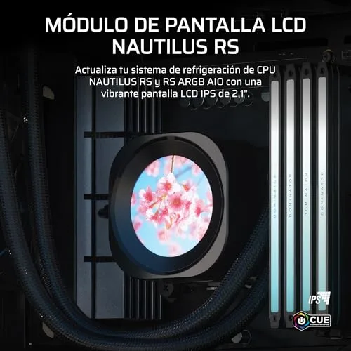 Corsair ▫️ Nautilus RS Módulo para LCD – para os sistemas de refrigeração de CPU Nautilus RS e Nautilus RS ARGB AIO – Ecrã LCD IPS de 2,1", instalação simples sem ferramentas – Preto 2