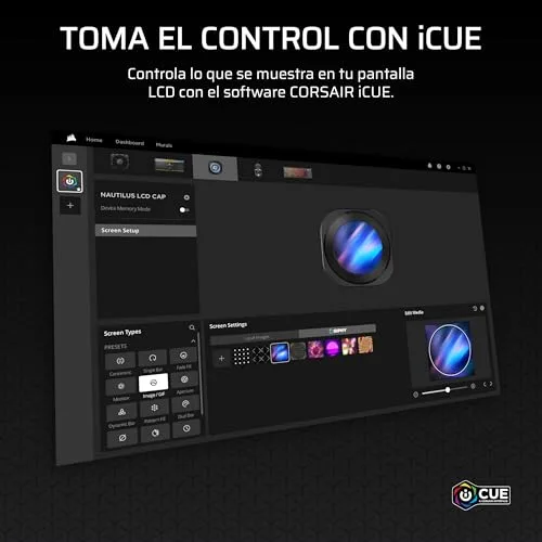 Corsair ▫️ Nautilus RS Módulo para LCD – para os sistemas de refrigeração de CPU Nautilus RS e Nautilus RS ARGB AIO – Ecrã LCD IPS de 2,1", instalação simples sem ferramentas – Preto 5
