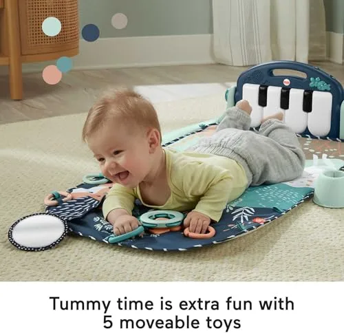 Fisher-Price ▫️ Ginásio Piano Kick & Play para Bebé, Navy Fawn 4