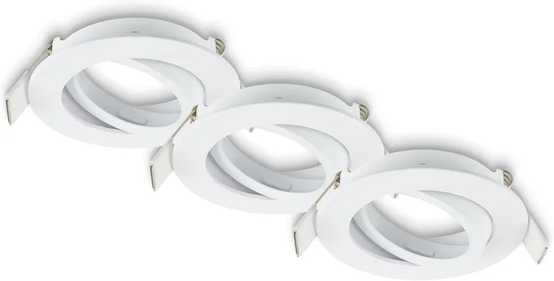 Briloner ▫️ Conjunto de 3 downlights LED embutidos no teto, orientáveis, GU10, máx. 7 W, luzes LED redondas para teto, focos embutidos, diâmetro de montagem 68 mm, 8 x 2,2 cm, branco