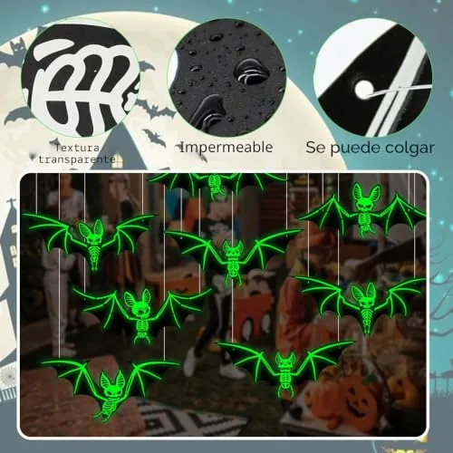 PacuM ▫️ Decoração de Halloween com 10 enfeites em forma de morcego 3