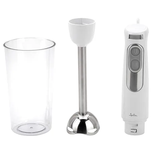 Jata ▫️ JEBT1818 - Batedeira de mão de 700 W. Velocidade ajustável. Função TURBO a 14 500 RPM. Lâmina dupla em aço inoxidável. Inclui copo de 600 ml. 6