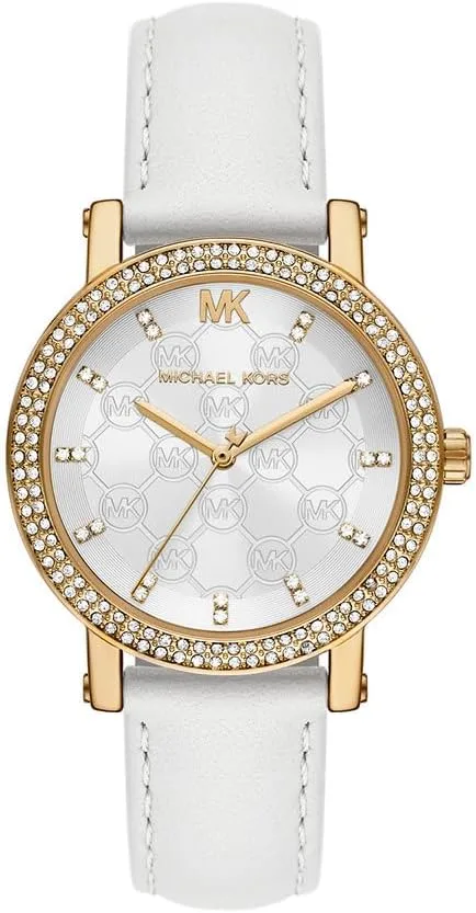Michael Kors ▫️ Relógio Corey para senhora, movimento de quartzo e três ponteiros com bracelete em aço inoxidável ou pele