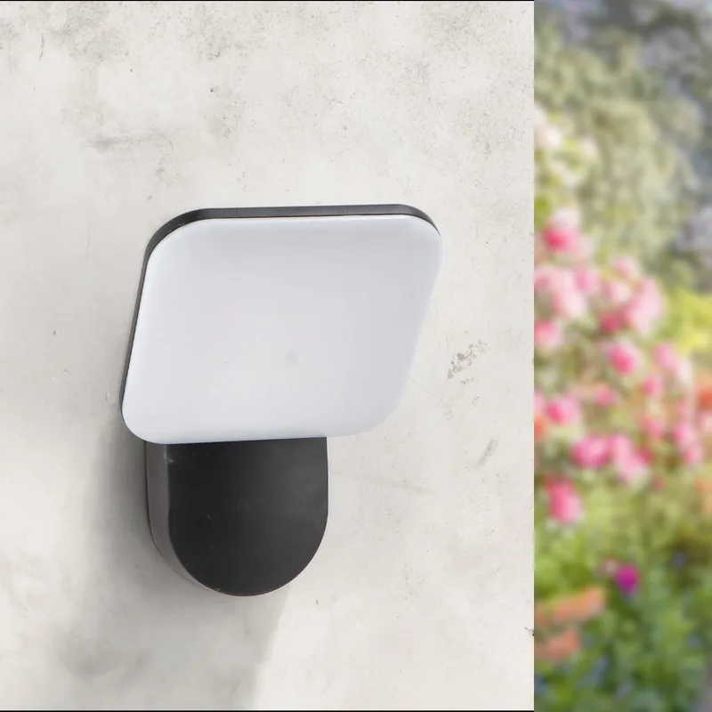 M Ledme ▫️ Espelho LED de parede 10W para exterior, luz quente 3000K, 920 lúmens, IP54 à prova de água, acabamento moderno em preto, iluminação decorativa para jardim, fachada ou terraço