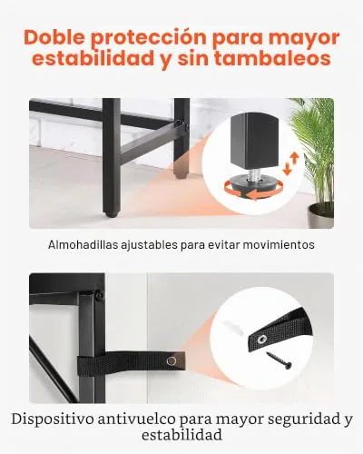 VEVOR ▫️ Mesa de mármore estreita e comprida com tomada elétrica 110 x 23,9 x 74,2 cm Mesa auxiliar de sofá com tubos de ferro e dispositivo anti-capotamento. Suporta até 20 kg para a sala de estar, entrada ou hall de entrada 7