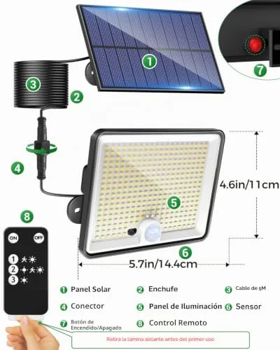 LOTMOS ▫️ 6 Conjunto de 342 LED, Luz Solar para Exterior, Jardim, Com Controlo Remoto 7