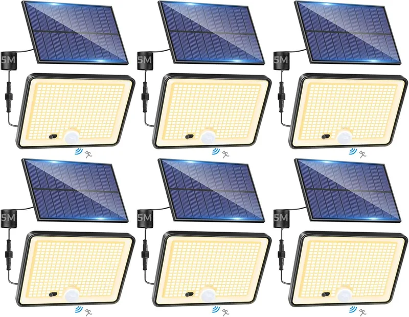 LOTMOS ▫️ 6 Conjunto de 342 LED, Luz Solar para Exterior, Jardim, Com Controlo Remoto