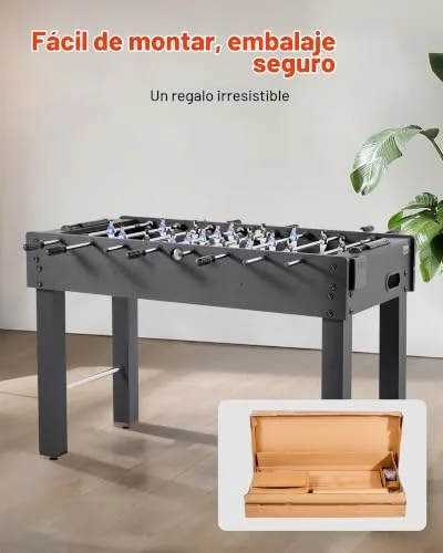 VEVOR ▫️ Mesa de matraquilhos tamanho padrão, ideal para interiores, casa, família e sala de jogos, jogo de futebol resistente, inclui 2 bolas, marcador e 2 porta-copos, 1212 x 610 x 838 mm, preto 6