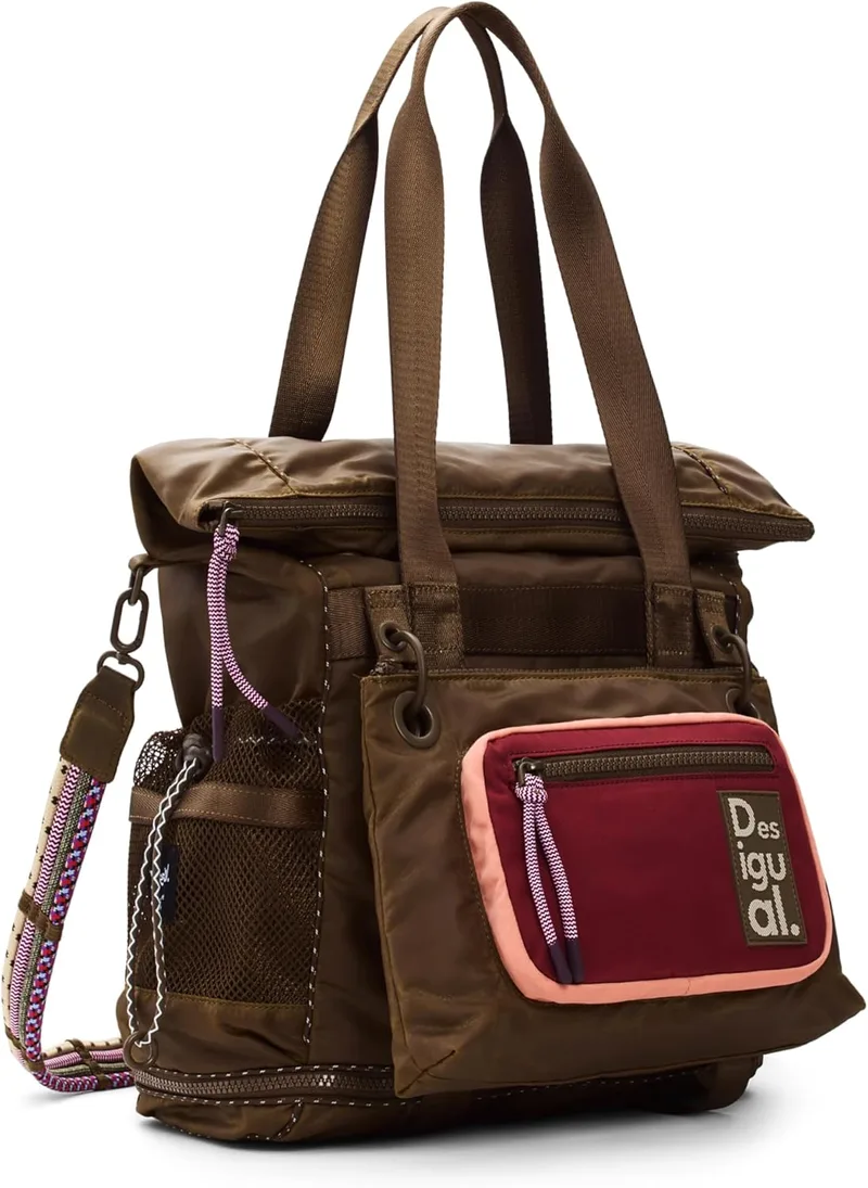 Desigual ▫️ Mochila grande da coleção de acessórios, castanha, tamanho único