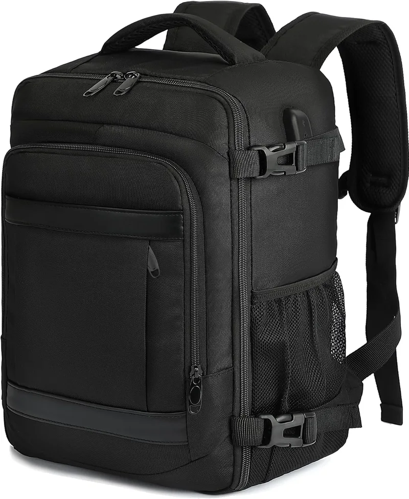 KLOSTAIN ▫️ Mochila 40x30x20 para viagem, bagagem de cabine aprovada pela Ryanair, EasyJet e Eurowings, para homem e mulher, 24 L, preta
